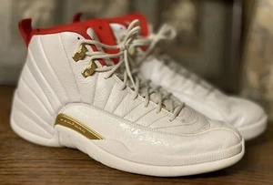Mens Nike Air Jordan 12 XII Retro FIBA White University Red 130690-107 Sz 11 - Picture 1 of 9