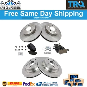 TRQ Brake Rotor & Posi Ceramic Pad Front & Rear Kit For 03-06 Mercedes Benz E320 - Afbeelding 1 van 7