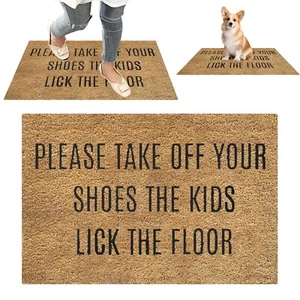 Please Take Off Your Shoes Children Will Lick The Floor Fun Welcome Doormat US - Picture 1 of 10