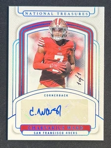 2024 Tesori Nazionali Charvarius Ward Firme Lamina di Platino Auto 1/1 #CWD - Foto 1 di 2