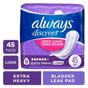 Pastiglie per incontinenza sempre discrete, assorbimento extra pesante, lunghezza lunga, 45 CT - Foto 1 di 4