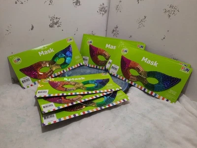 Fun Rainbow Sequin Face Masks With Flexible Strap. One Size Fits Most - Image 1 of 3