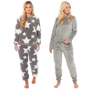 Kraftd Damen Schlafanzug Warm Fleece Set Winter Weich Twosie Loungewear Ultraweich - Bild 1 von 11