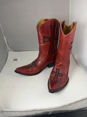 RARO Botas de Vaquero Rojas Gringo Antiguas con Diseño de Cruz Roja Botas Occidentales para Mujer 7.5 Foto 1 de 4