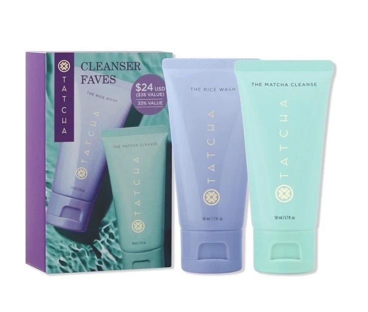 2x TATCHA CLEANER FAVES — рисовая мойка и матча, очищающее средство, 50 мл, 1,7 жидкой унции каждая - Изображение 1 из 1