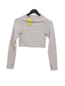 Top para mujer Gymshark S crema 100 % otros manga larga cuello redondo recortado - Imagen 1 de 5