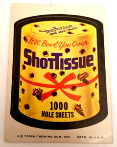 1974 Topps Wacky Packages Shot Tissue Sticker Card Tan Back