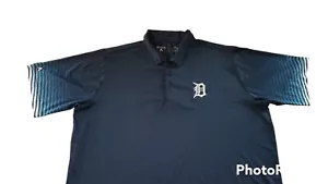 Men’s Antigua Detroit Tigers Navy Blue Polyester MLB Baseball Polo X-LARGE - Picture 1 of 10