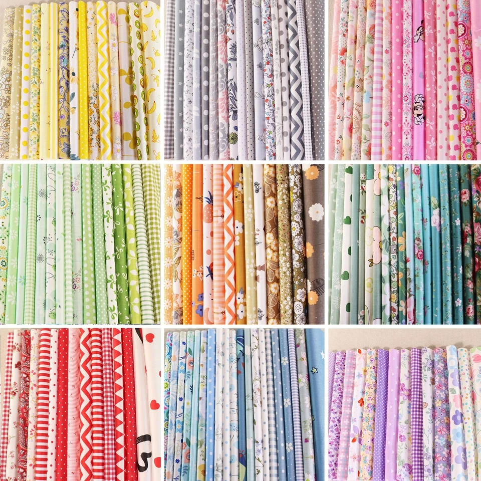 Sewing Pretty Floral Charm 10" squares Cotton Fabric Bundle Quilting Scraps DIY - Image 1 of 1