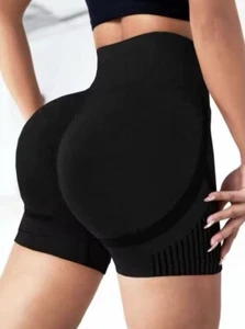 Women Yoga Shorts High Waist Workout Shorts Lift Butt Running Pants Sportswear - Picture 1 of 5