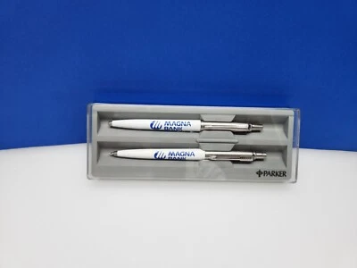 Juego de bolígrafos y lápices mecánicos publicitarios bancarios vintage estuche original Foto 1 de 4