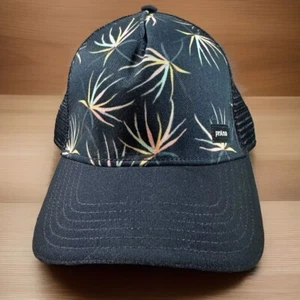 prAna Baseball Cap Womens OS Black Lower Pines Tropical Floral Mesh Trucker Hat - Picture 1 of 11