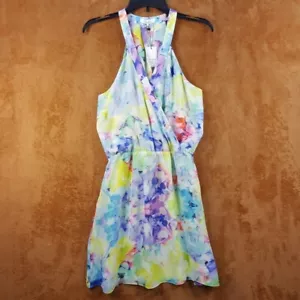 PARKER Womens Dress Small Blue Pullover Sundress Watercolor Keyhole Tank - Picture 1 of 11