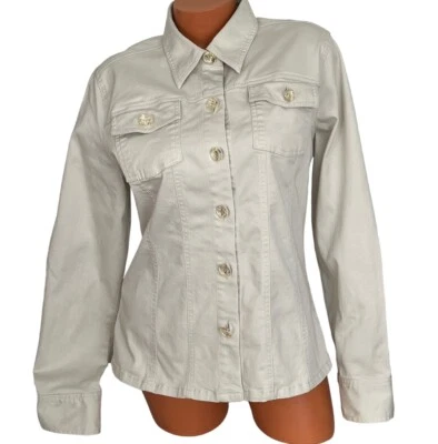 Chaqueta Cato Talla Caqui Ligera Elastizada Denim Bolsillos Grandes Botones Facetados Foto 1 de 4