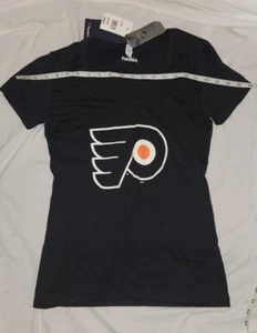 Camiseta premium Philadelphia Flyers para mujer con estampado envejecido ajustada cuello redondo M - Imagen 1 de 11