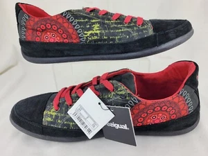 Desigual Women's Luna 4 Black Red Sneakers Size 10 New With Tags. - Picture 1 of 6