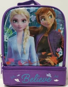 Disney Frozen II Lunch Kit Elsa Anna Lunch Bag Double Compartment (LOC 3LP) - Picture 1 of 5
