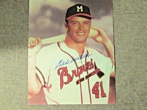Eddie Mathews Atlanta Braves Signed 8x10 Picture w/coa - Picture 1 of 1