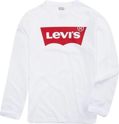Camiseta de algodão manga longa masculina Levi's Batwing (L, 7) branca D3 (A616T) - Imagem 1 de 4