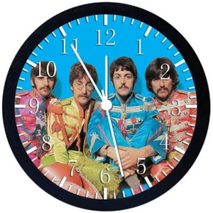 Beatles Black Frame Wall Clock Large 12" Glass Face Non-Ticking G24 NEW - Picture 1 of 5