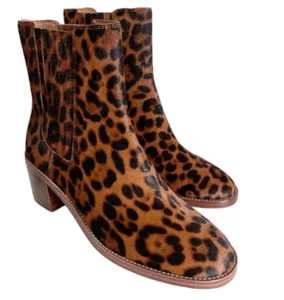 Madewell Boots Womens Size 6 Leopard Print Calf Hair Chelsea NEW - Picture 1 of 12