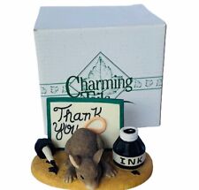 Charming Tails figurine mouse Fitz Floyd anthropomorphic Thank you ink inkwell