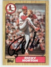 1990 Topps #542 Autographed RICKY HORTON Baseball Card - St. Louis Cardinals