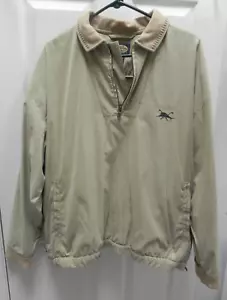 Men's VTG Tommy Bahama Golf 1/4 zip Pullover Jacket size Med Lined Tan - Picture 1 of 16