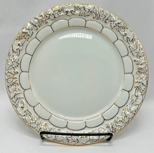 MEISSEN X-Form Prunkteller Dessert Plate w Gold Relief Trim - 19.5 cm = 7.5 in. - Picture 1 of 4