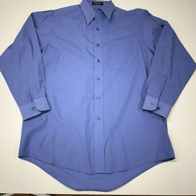 Cambridge Classics Shirt 16/32-33 Sz L Blue Long Sleeve Button Down Front Pocket - Image 1 of 4