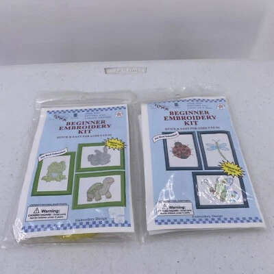 2 kits de bordado Jack Dempsey para principiantes lindos como un insecto y amigos del jardín nuevos de Lote Antiguo Foto 1 de 4