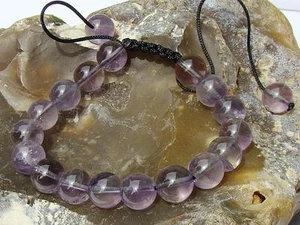Natural Gemstone Women bracelet all 10mm Amethyst February Birthstone beads - Picture 1 of 1