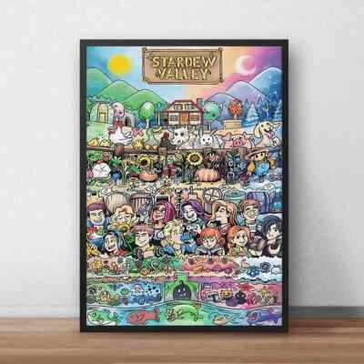 STARDEW VALLEY Game Poster Farm Life Video Game Art Print Wall Decor, Noframe - Image 1 of 4
