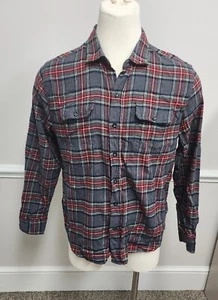 Woolrich Flannel Shirt Gray Red Plaid Hike Work Camping Outdoor XL - Picture 1 of 10