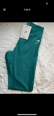 Gymshark 女式 GS Power 原装打底裤 SO3 Moss Olive,尺寸 S — 第 1/4 张图片