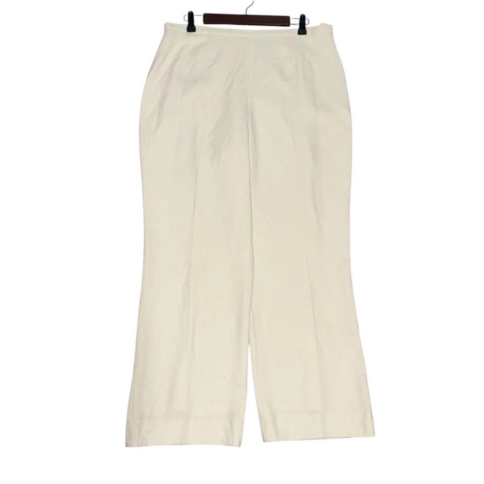 Lord & Taylor Pants Women Ivory Rayon Blend Sz 16 Short or Cropped Lined Luxury - Image 1 of 4