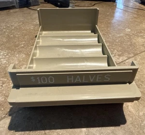 Major Metalfab MMF 100 $ Hälften hellbraun Münzrolle Tablett Bank Teller Geld Tablett - Bild 1 von 4
