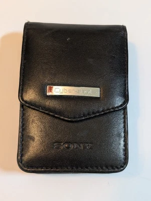 SONY Cyber-shot SoftCarrying Case Genuine Leather Belt Loop LCS-CSL Black Snap - Image 1 of 3