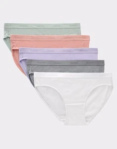 Hanes Originals Girls' SuperSoft Bikini Underwear, 5-Pack - Picture 1 of 6