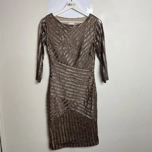 Reiss Rebecca Dress Size 8 Brown Polyester Half Sleeve Midi Length - Bild 1 von 14