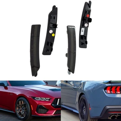 Per Ford Mustang 2024+ Nero Frecce Laterali Luce di segnalazione Laterale Arancione Rosso - Immagine 1 di 4