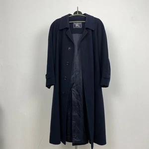 Burberrys Men’s Navy Trench Coat Size 48 L Wool Cashmere Blend Viscose Lining - Picture 1 of 13