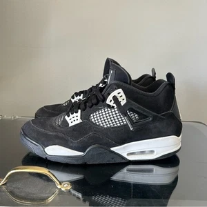 Nike Air Jordan 4 Shoes Mens 13 Black White Thunder Retro FQ8138-001 Sneakers - Picture 1 of 8