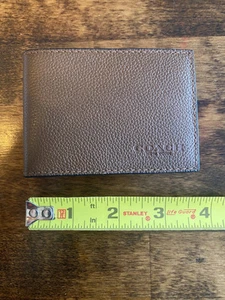 New Mens Coach Leather Wallet, Saddle Brown - Picture 1 of 6