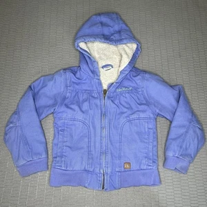 Kids Carhartt Blue Hooded Sherpa Lined Jacket Size M-10 Unisex - Picture 1 of 7
