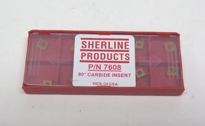 Sherline #7608B - Paquete de 10 insertos de carburo de 80 grados Foto 1 de 2
