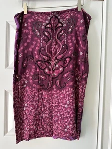 De Colección Angie Años 90 Y2K Midi Mujer M Falda Adornada Cuentas Aberturas Laterales Corbata Paisley - Imagen 1 de 5