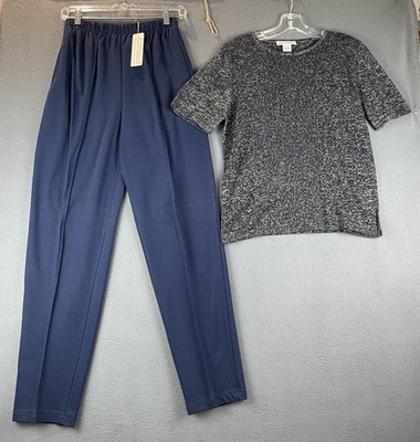 De Colección Molto Fino 2 Piezas Conjunto Talla M Nuevo con Etiquetas Azul Camiseta Pantalones Cintura Elástica Tejido Brillante Foto 1 de 4