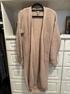 Cardigã feminino ASOS bege espanador aberto longo tamanho grande 2 - Imagem 1 de 3
