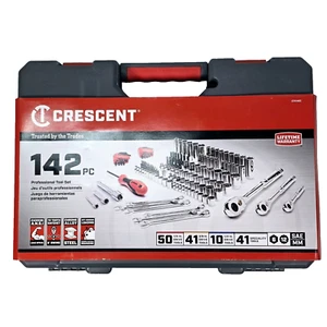 Crescent 1/4In 3/8In & 1/2In Drive Mechanics Tool Set 142Pc, New Unopened Sealed - Picture 1 of 12